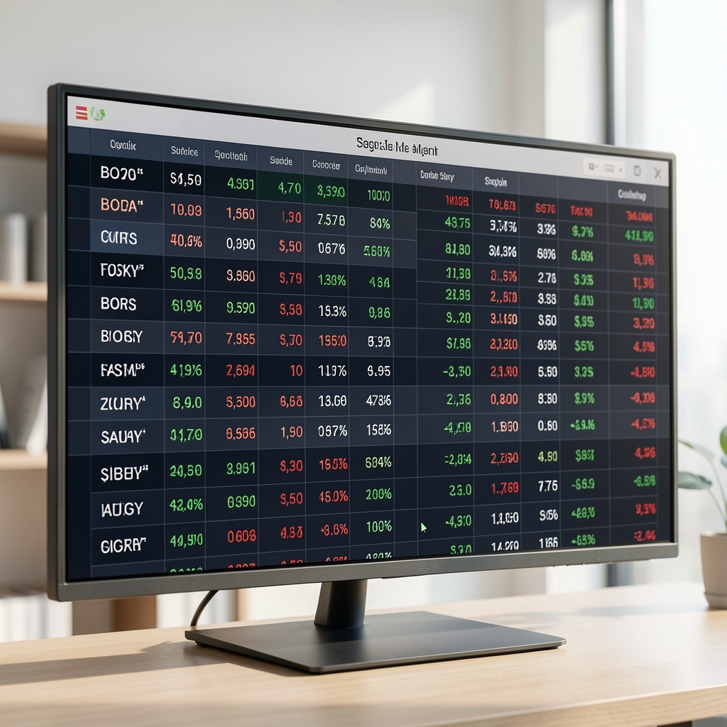 Büyük ekranda gerçek zamanlı borsa endeksleri ve ekonomik gösterge tablosu gösteren dijital finansal analiz ekranı